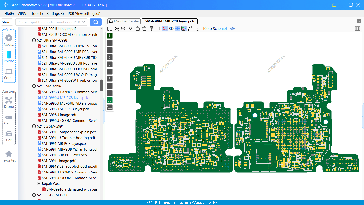 Samsung SM-G996U MB PCB Layer